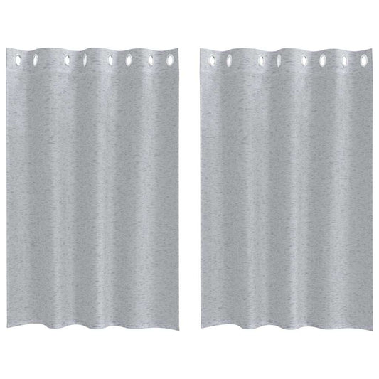 Voile-Vorhang 2 pcs Dunkelgrau 140 x 140 cm Polyester