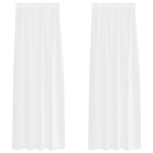 Voile-Vorhang mit Vorhängen 2 pcs Weiß 245 x 140 cm Polyester