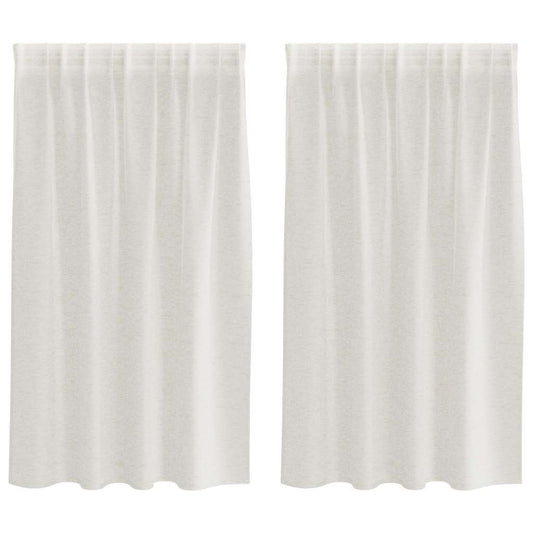 Voile-Vorhang mit Vorhängen 2 pcs Creme 140 x 140 cm Polyester