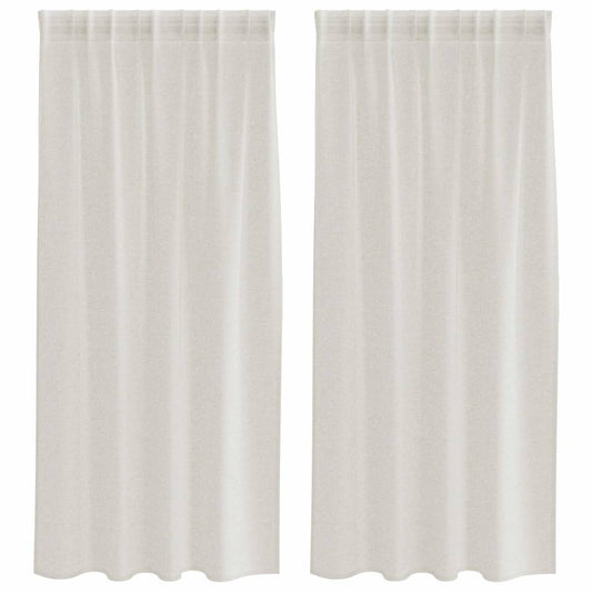 Voile-Vorhang mit Vorhängen 2 pcs Creme 175 x 140 cm Polyester