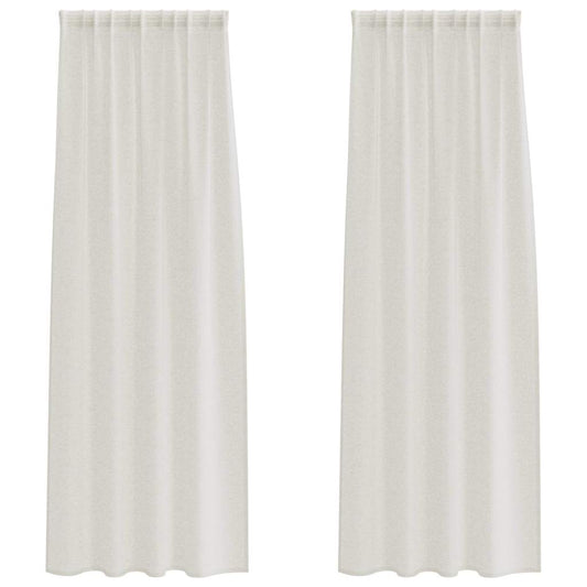 Voile-Vorhang mit Vorhängen 2 pcs Creme 225 x 140 cm Polyester