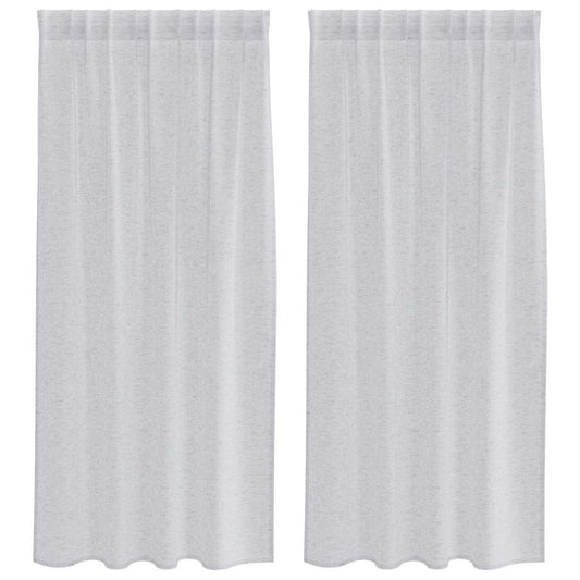 Voile-Vorhang 2 pcs Hellgrau 175 x 140 cm Polyester