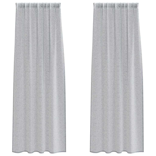 Voile-Vorhang 2 pcs Dunkelgrau 225 x 140 cm Polyester