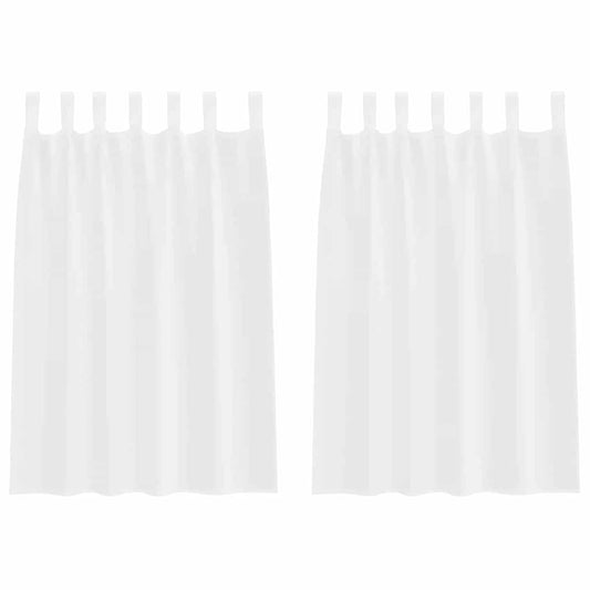 Voile-Vorhang mit Vorhängen 2 pcs Weiß 140 x 140 cm Polyester