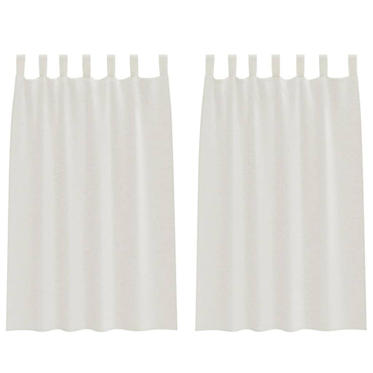 Voile-Vorhang mit Vorhängen 2 pcs Creme 175 x 140 cm Polyester