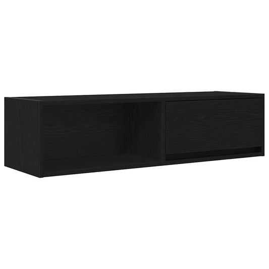 TV-Schrank Schwarz Eichen-Optik 100x31x25,5 cm Holzwerkstoff