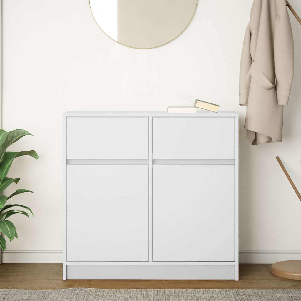 Sideboard mit Schublade Weiß 80x34x76 cm Holzwerkstoff