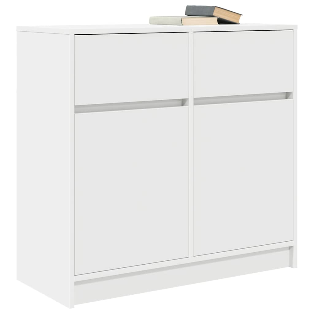 Sideboard mit Schublade Weiß 80x34x76 cm Holzwerkstoff