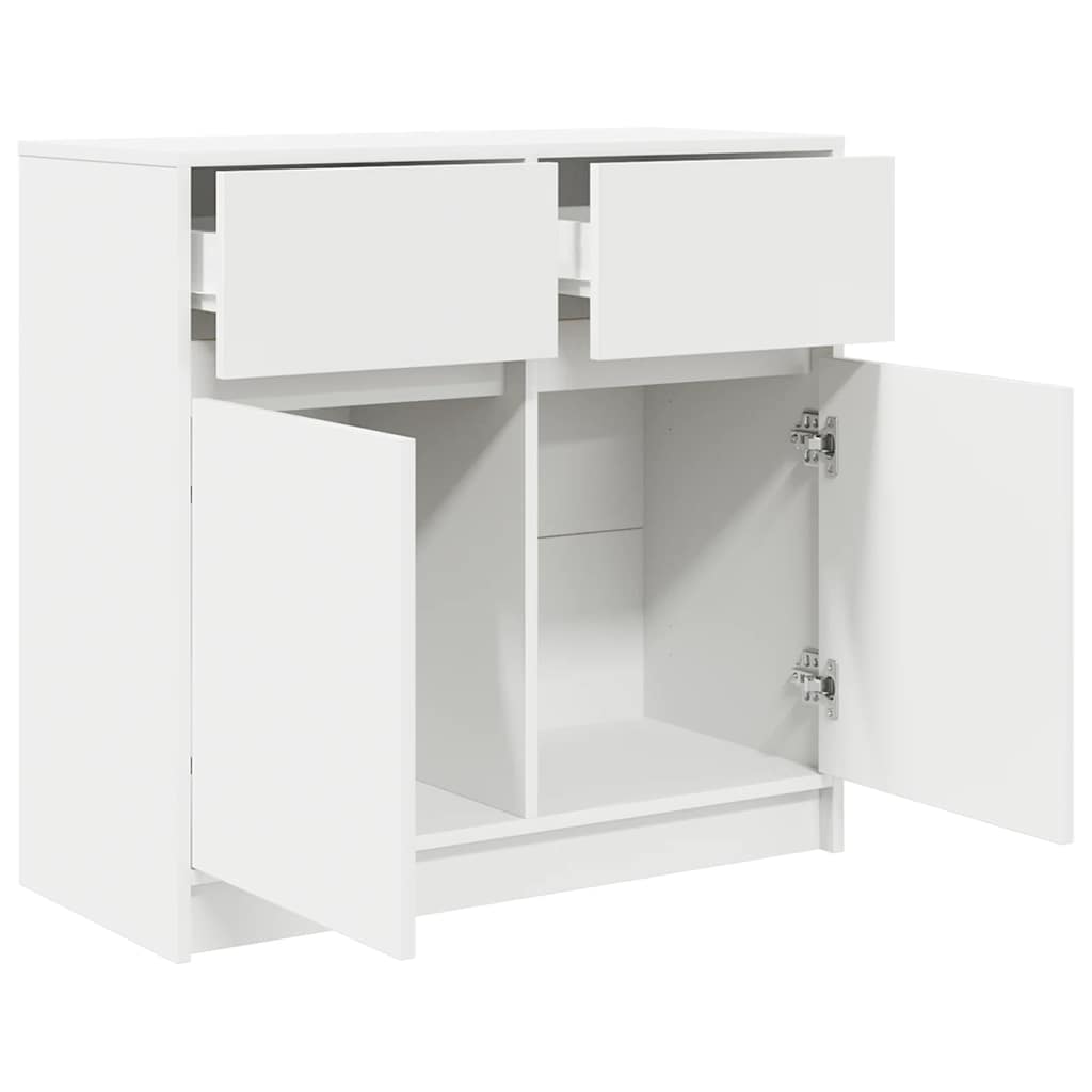 Sideboard mit Schublade Weiß 80x34x76 cm Holzwerkstoff