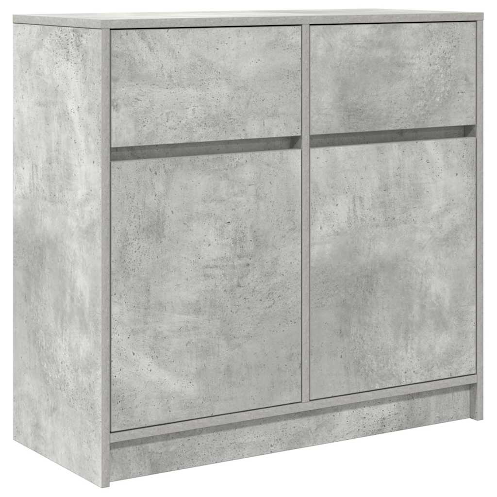 Sideboard mit Schublade Betongrau 80x34x76 cm Holzwerkstoff
