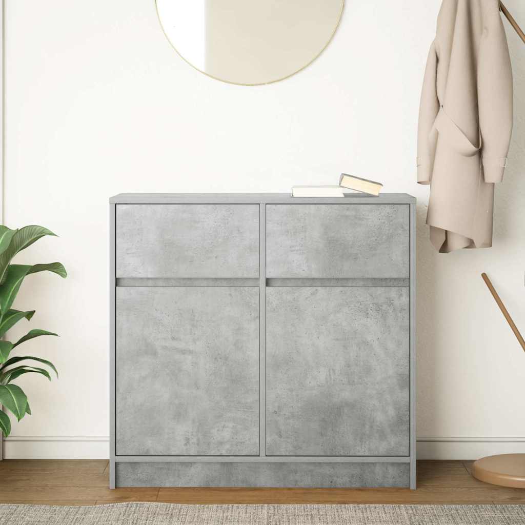 Sideboard mit Schublade Betongrau 80x34x76 cm Holzwerkstoff