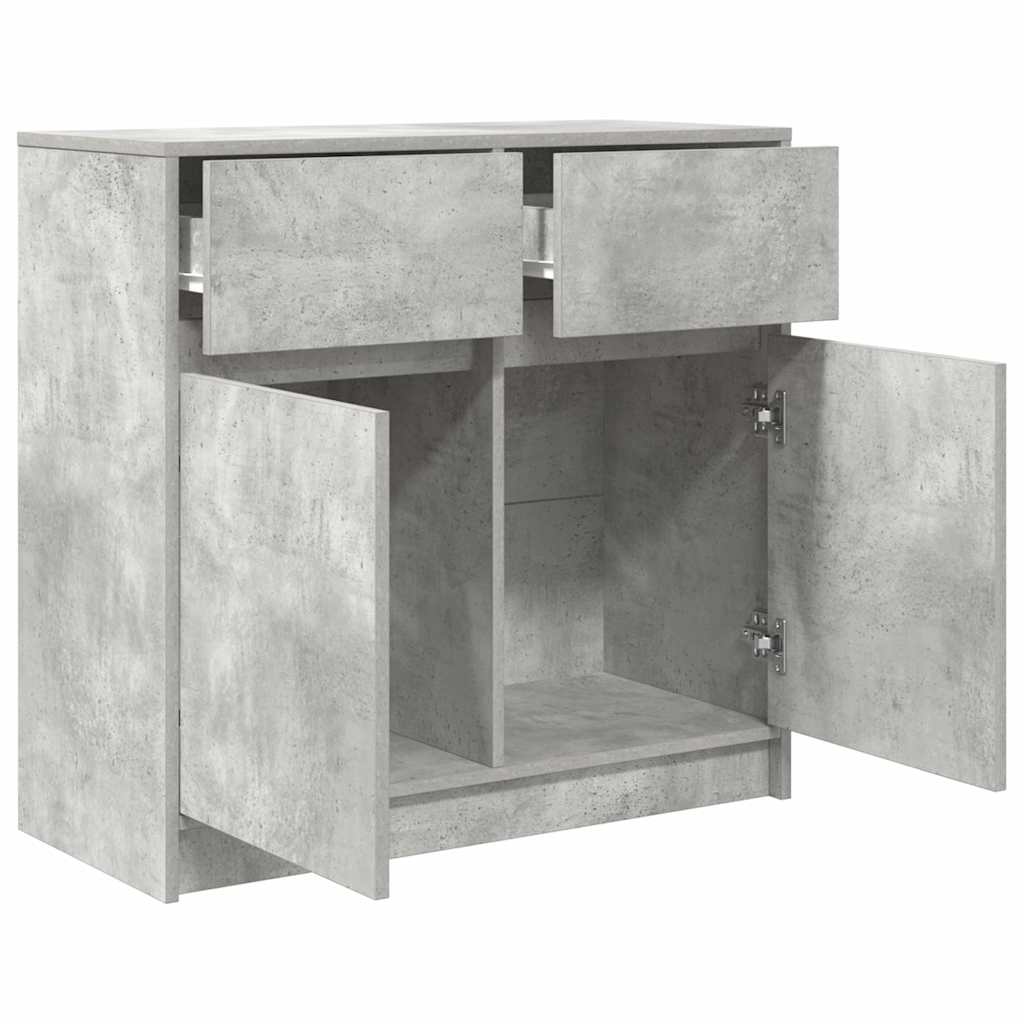Sideboard mit Schublade Betongrau 80x34x76 cm Holzwerkstoff