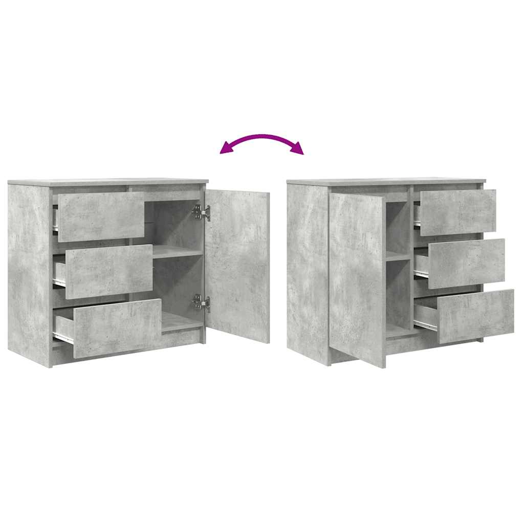 Sideboard mit Schublade Betongrau 71x35x65 cm Holzwerkstoff