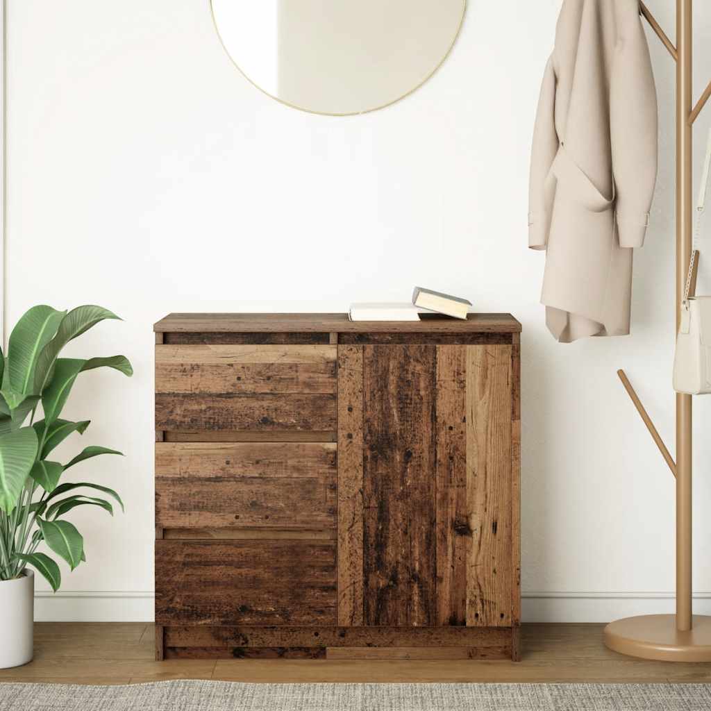 Sideboard mit Schublade Altholz-Optik 71x35x65 cm Holzwerkstoff