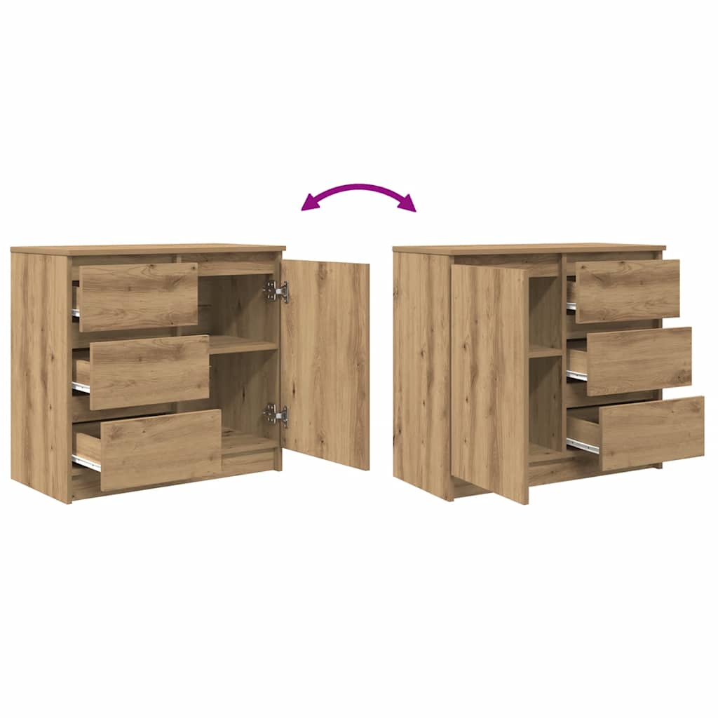 Sideboard mit Schublade Artisan-Eiche 71x35x65 cm Holzwerkstoff