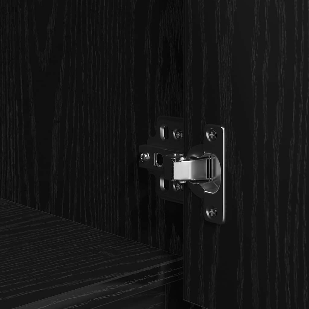 Schrank mit Schublade Schwarz Eichen-Optik 55,5x34x119,5 cm