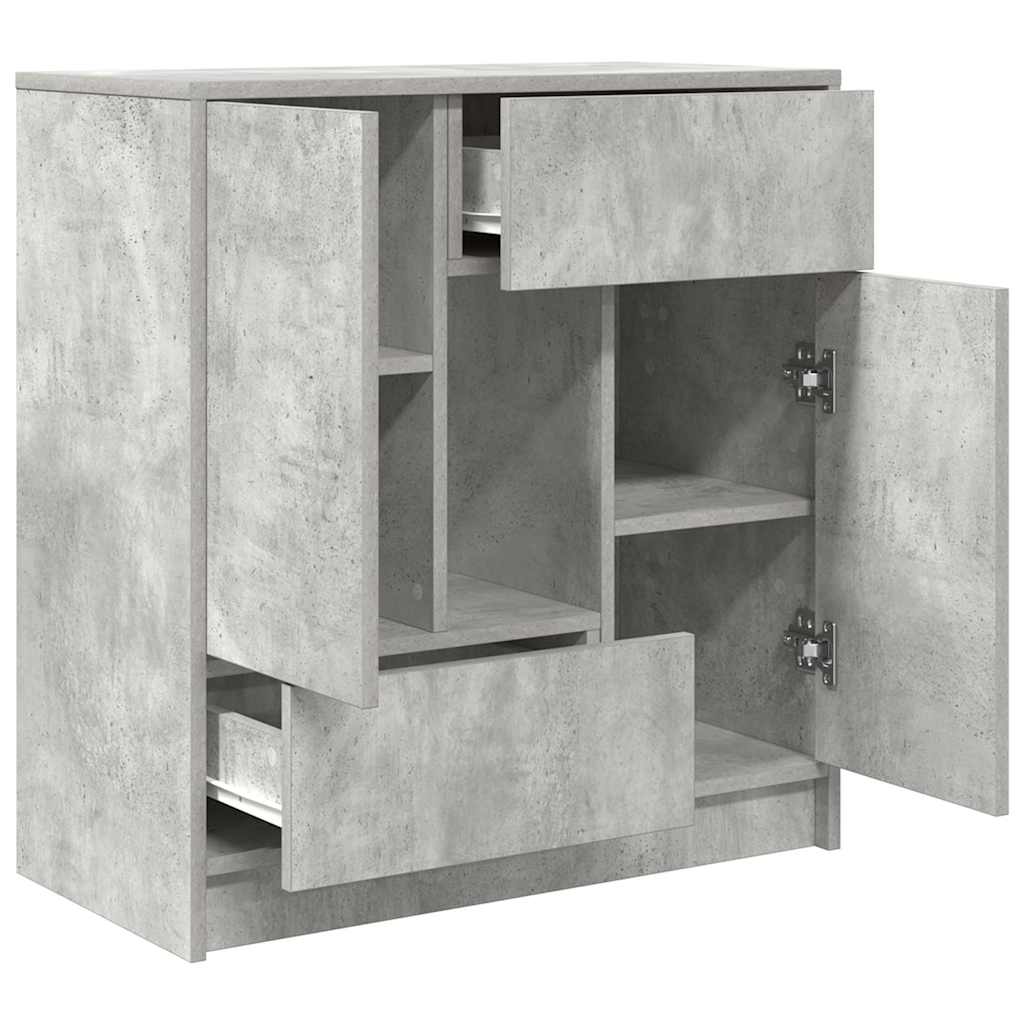 Sideboard mit Schubladen und Türen Betongrau 70,5x34x74,5 cm