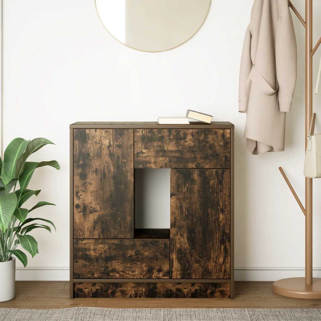 Sideboard mit Schubladen und Türen Räuchereiche 70,5x34x74,5 cm