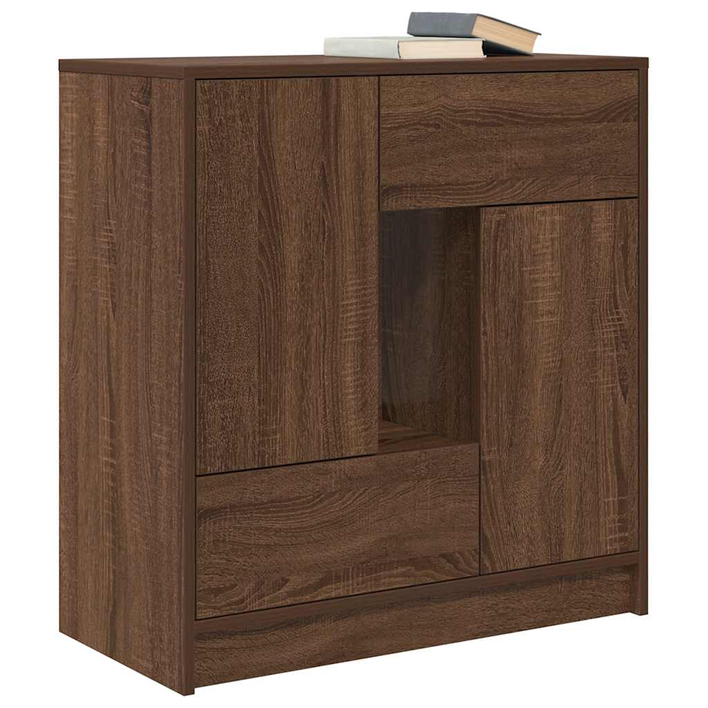 Sideboard mit Schubladen und Türen Braun Eichen-Optik