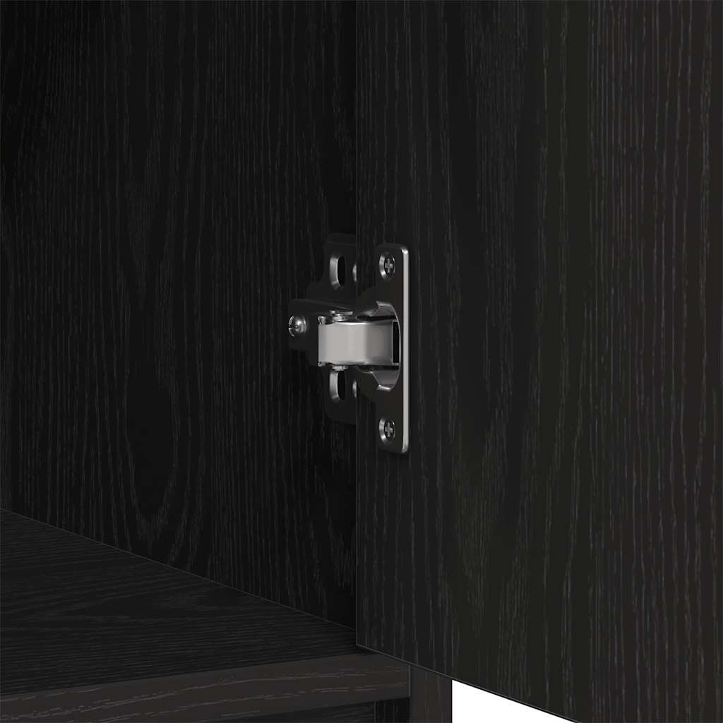 Sideboard mit Schubladen Türen Schwarz Eichen-Optik 73x31x90 cm
