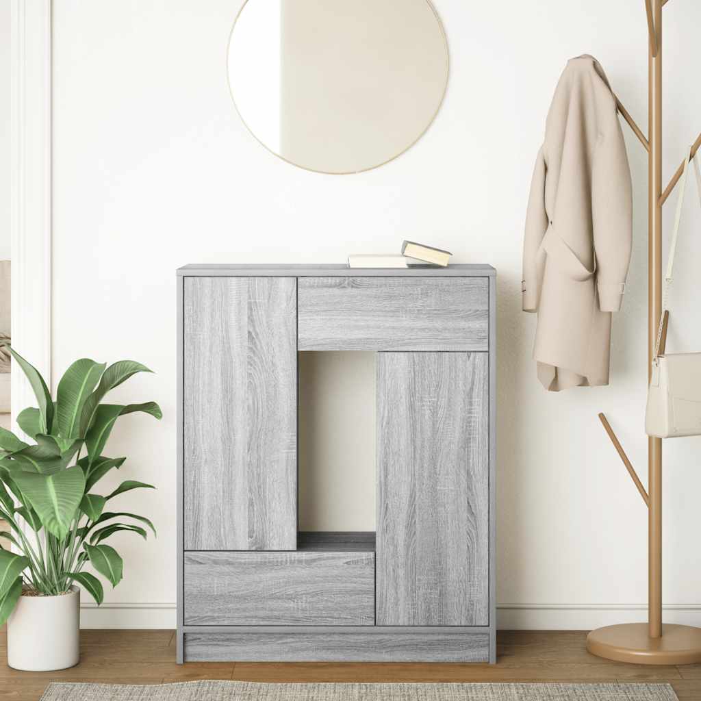 Sideboard mit Schubladen und Türen Grau Sonoma 73x31x90 cm