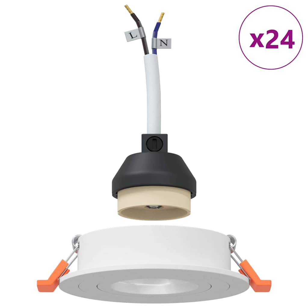 Spotlights mit Scheinwerfern 24 pcs Weiß 9 x 9 x cm Aluminium