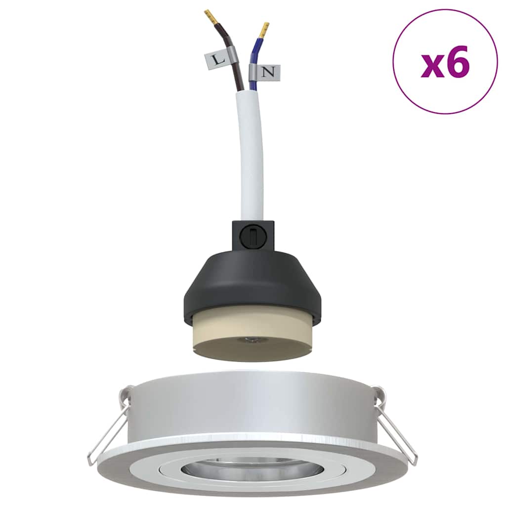 Spotlights mit Scheinwerfern 6 pcs Silber 9 x 9 x cm Aluminium