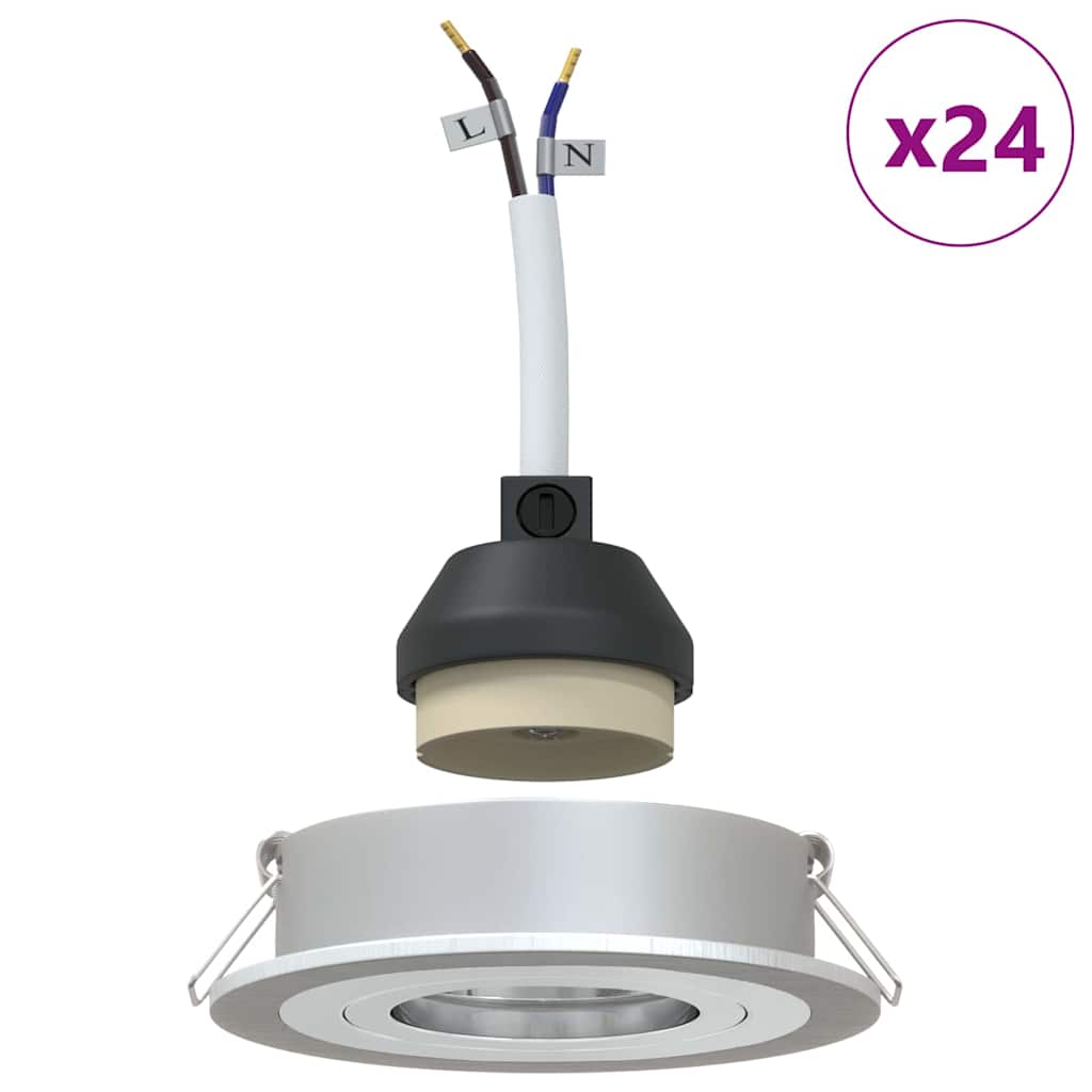 Spotlights mit Scheinwerfern 24 pcs Silber 9 x 9 x cm Aluminium