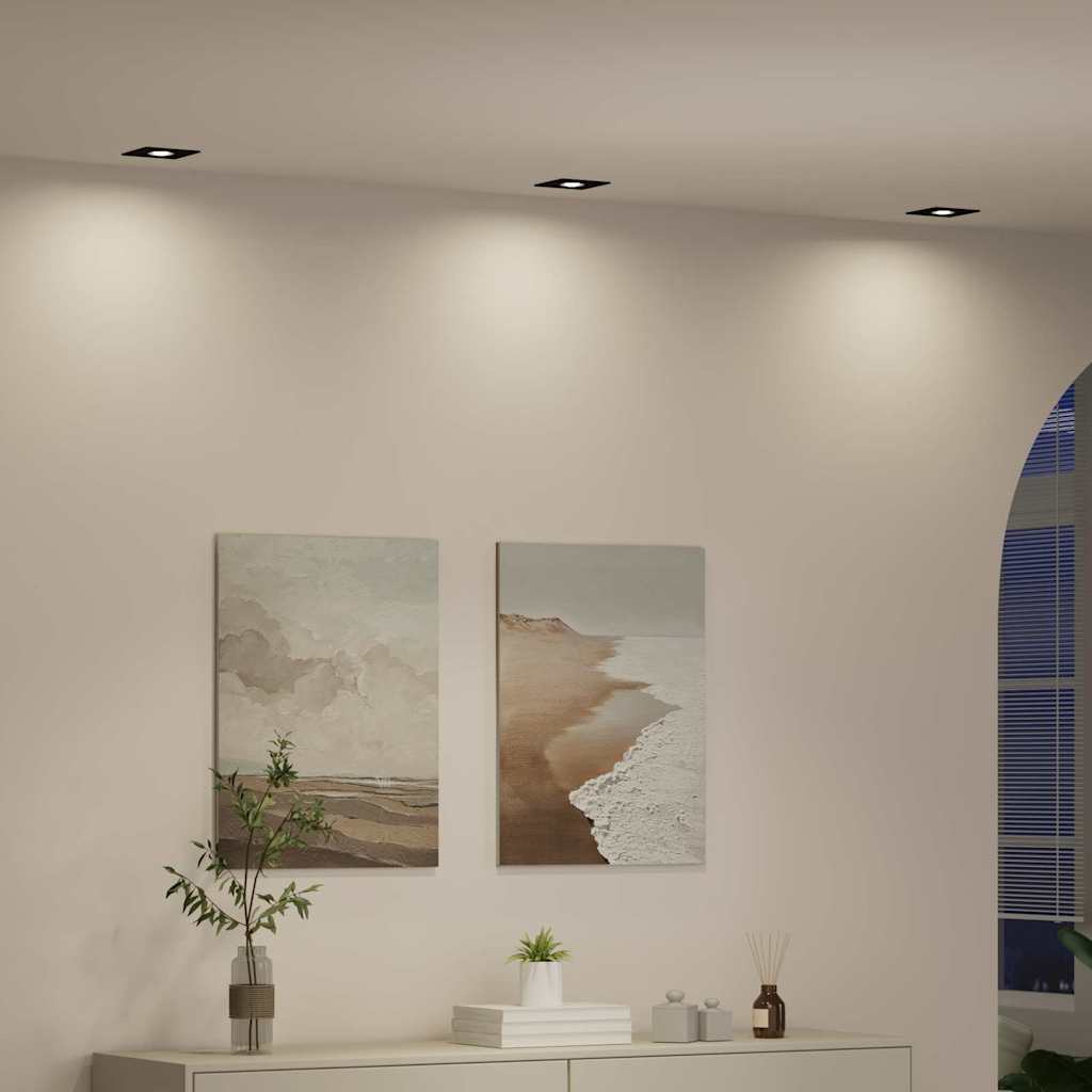 Spotlights 12 pcs Schwarz 9 x 9 x cm Aluminium