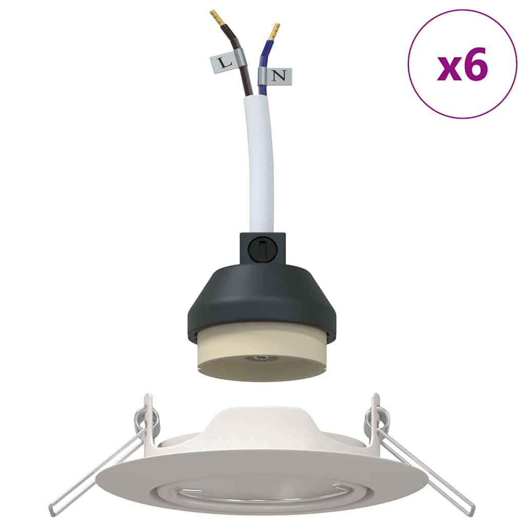 Spotlights mit Scheinwerfern 6 pcs Weiß 9 x 9 cm Metall