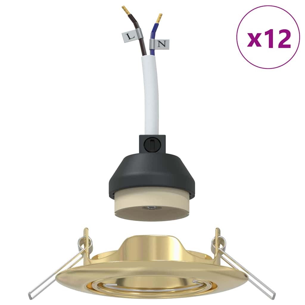 Spotlights mit Scheinwerfern 12 pcs Gold 9 x 9 cm Metall