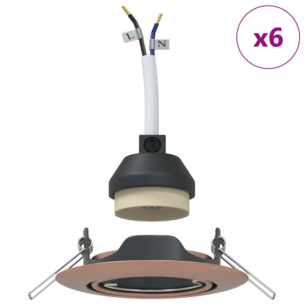 Spotlights mit Scheinwerfern 6 pcs Kupfer 9 x 9 cm Metall
