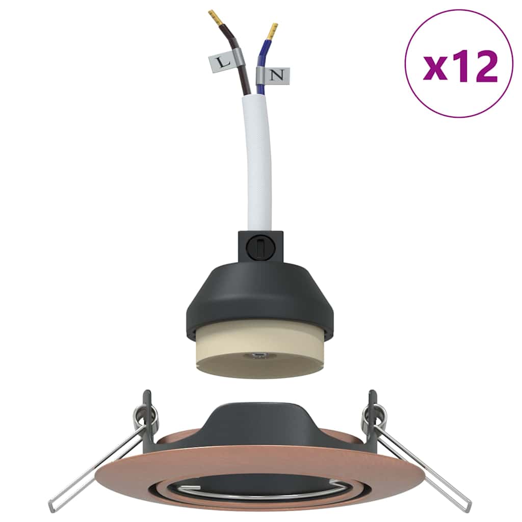 Spotlights mit Scheinwerfern 12 pcs Kupfer 9 x 9 cm Metall