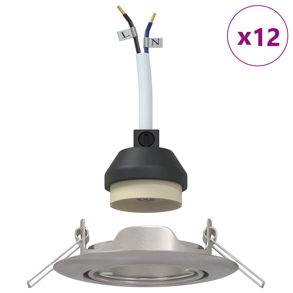 Spotlights mit Scheinwerfern 12 pcs Silber 9 x 9 cm Metall