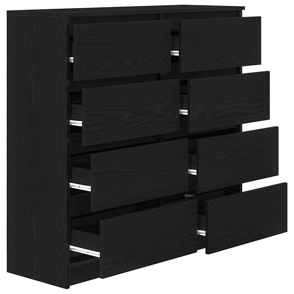 Sideboard Schwarz Eichen-Optik 100x35x99 cm Holzwerkstoff
