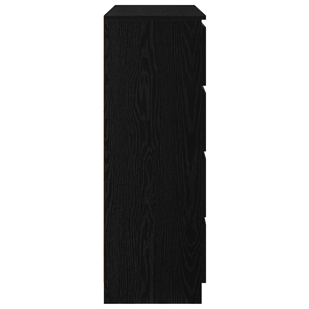 Sideboard Schwarz Eichen-Optik 100x35x99 cm Holzwerkstoff
