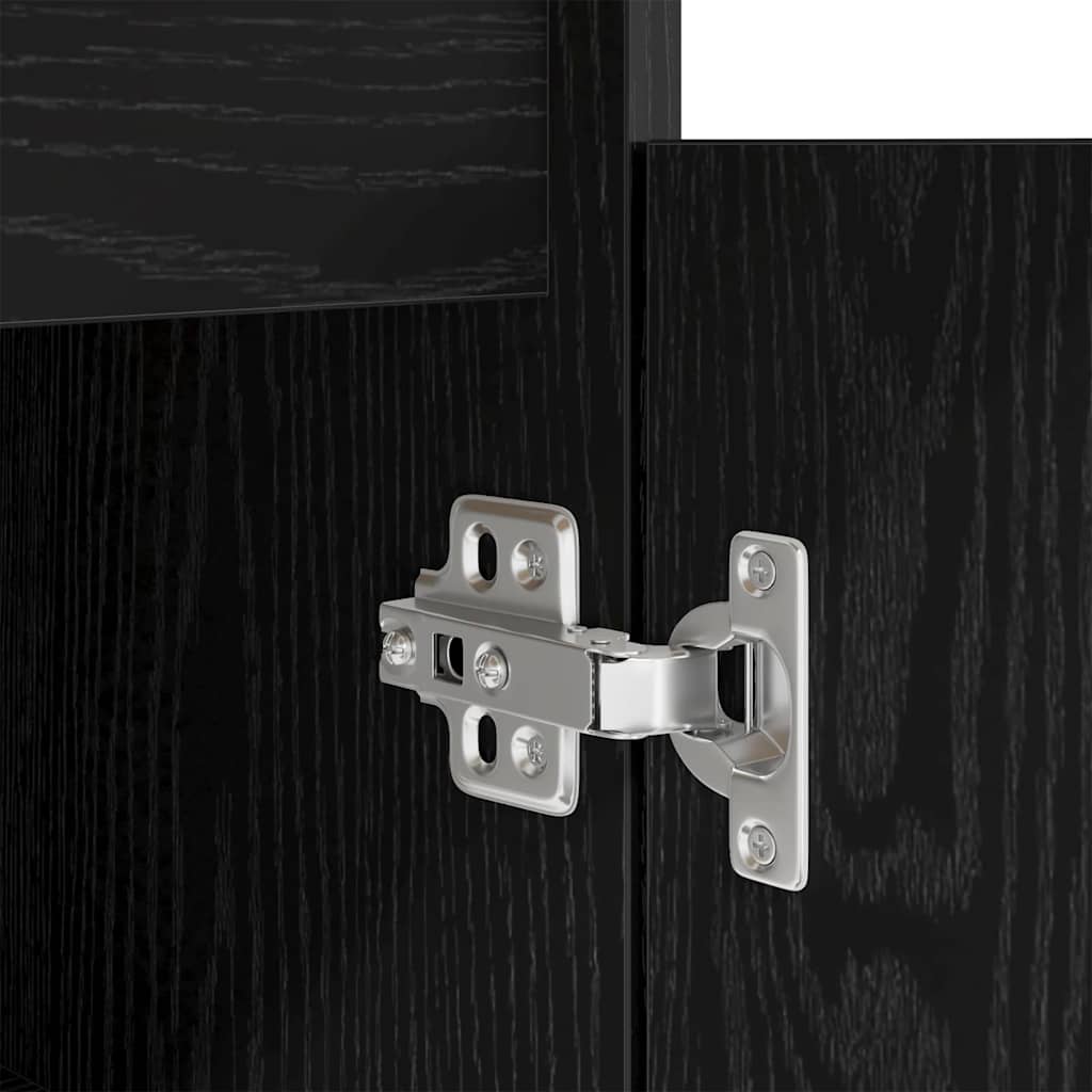 Schreibtisch mit Regal Schwarz Eichen-Optik 140 x 49 x 76 cm