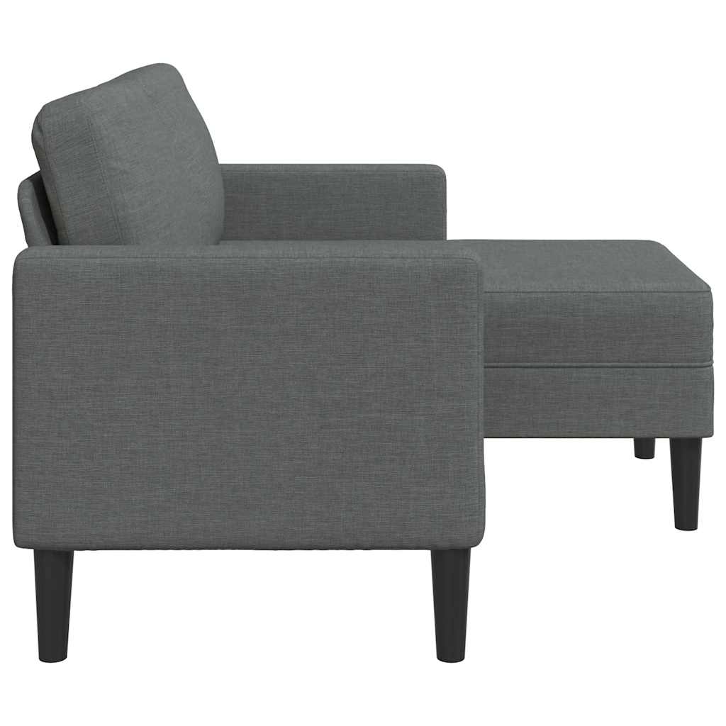 2-Sitzer-Sofa mit Chaiselongue L-förmig Dunkelgrau 125 cm Stoff