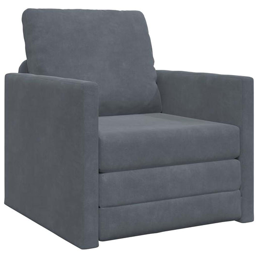 Schlafsofa Dunkelgrau 74 x 77 x 81 cm Samt