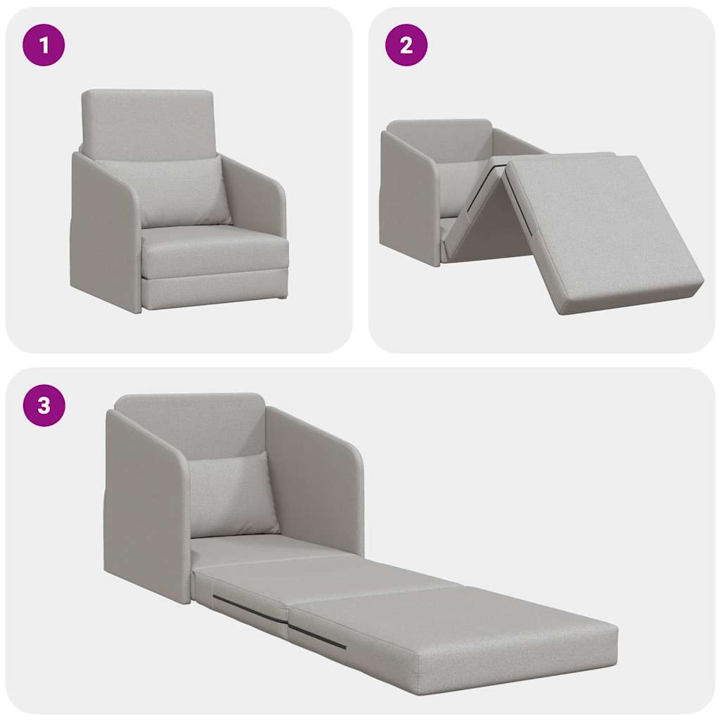 Sofa Bett Wolkengrau 65 x 80 x 83 cm Stoff
