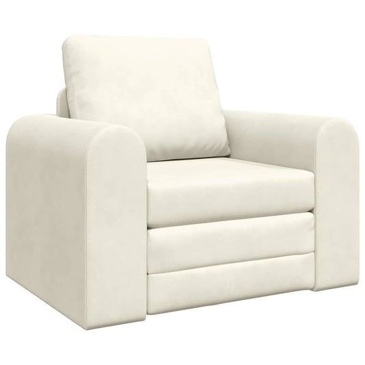 Schlafsofa Creme 98 x 71 x 83 cm Samt