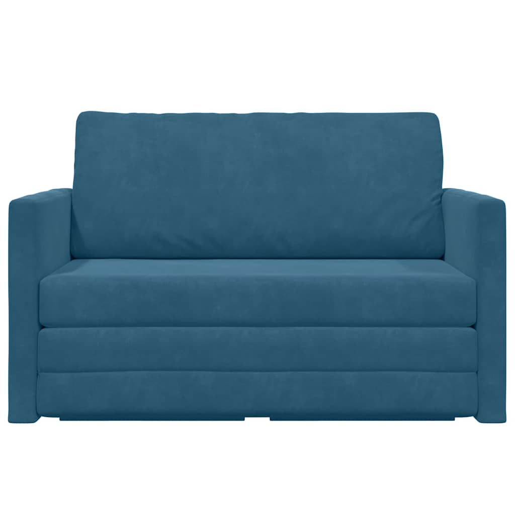 Sofa Bett Blau 124 x 204 x 61 cm Samt