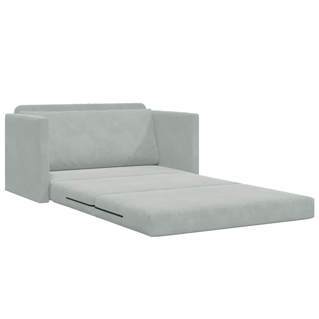 Sofa Bett Hellgrau 124 x 204 x 61 cm Samt