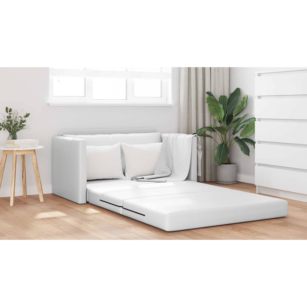 Sofa Bett Weiß 124 x 71 x 78 cm Kunstleder
