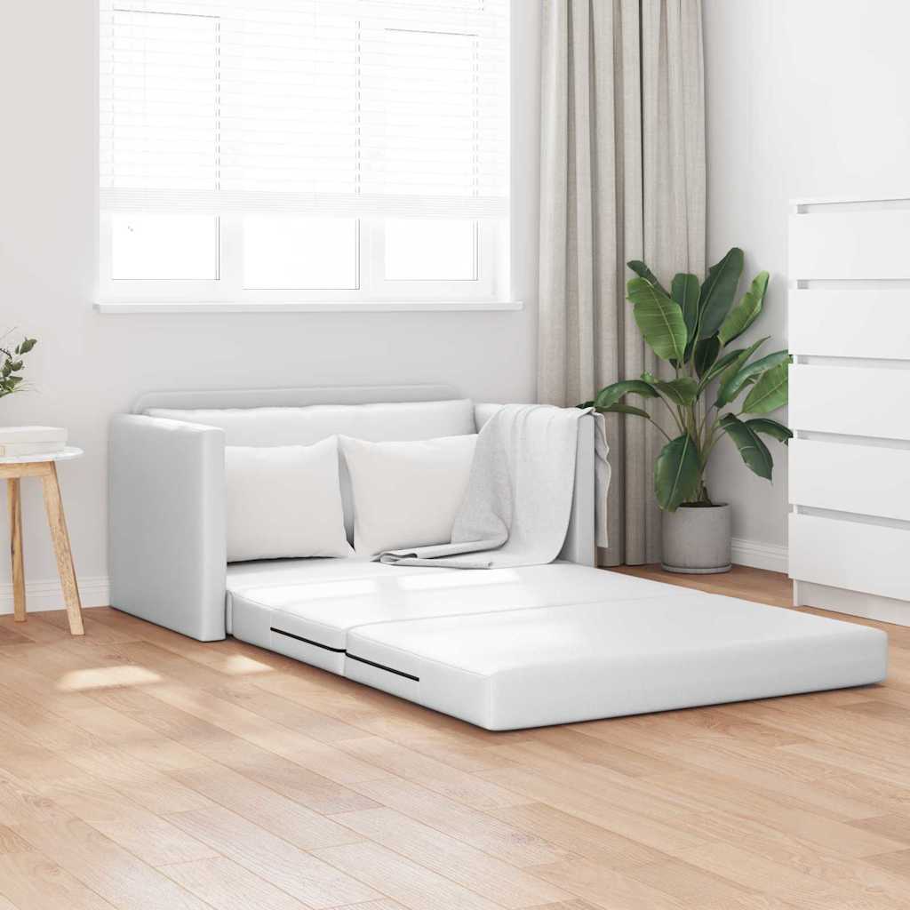 Sofa Bett Weiß 124 x 71 x 78 cm Kunstleder