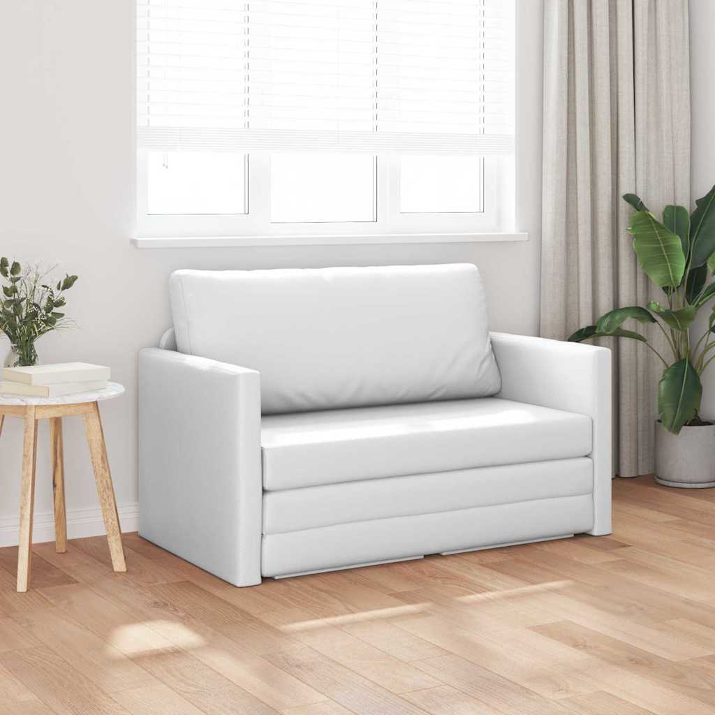 Sofa Bett Weiß 124 x 71 x 78 cm Kunstleder