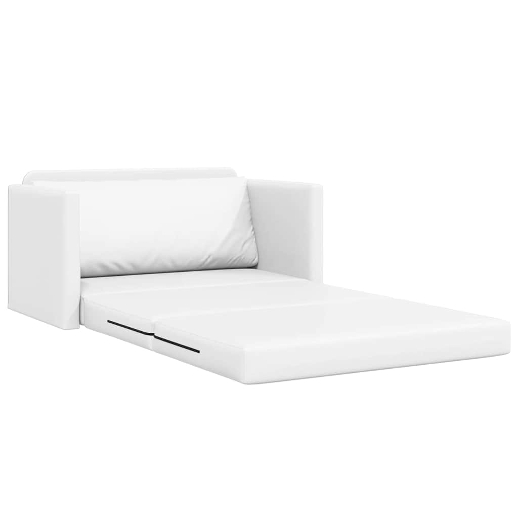 Sofa Bett Weiß 124 x 71 x 78 cm Kunstleder