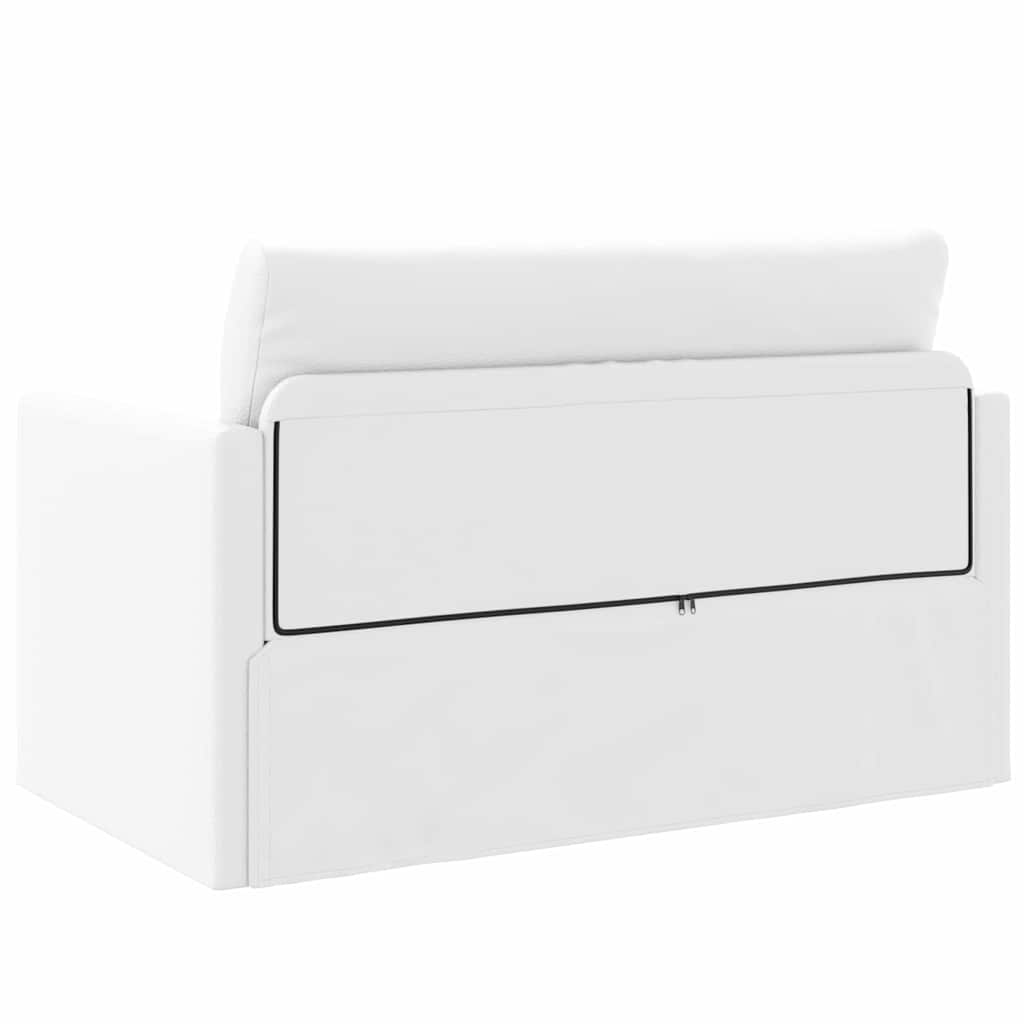 Sofa Bett Weiß 124 x 71 x 78 cm Kunstleder