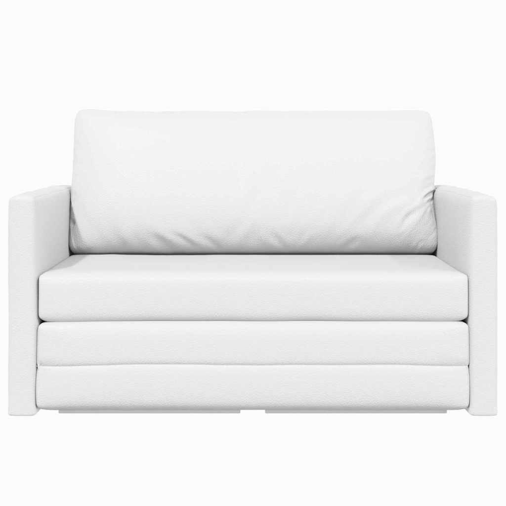 Sofa Bett Weiß 124 x 71 x 78 cm Kunstleder