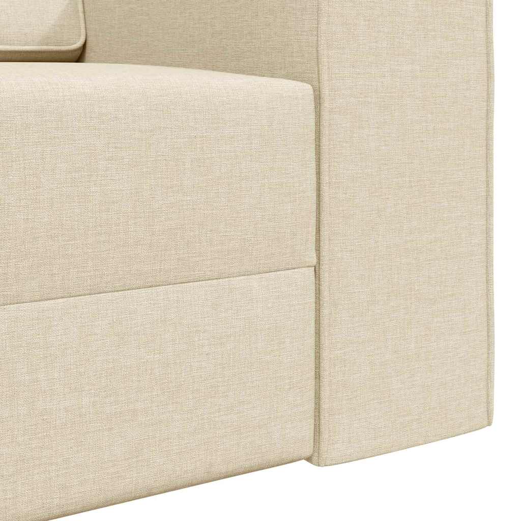 Boden-Sofa-Bett Creme 245 x 78 x 77 cm Stoff
